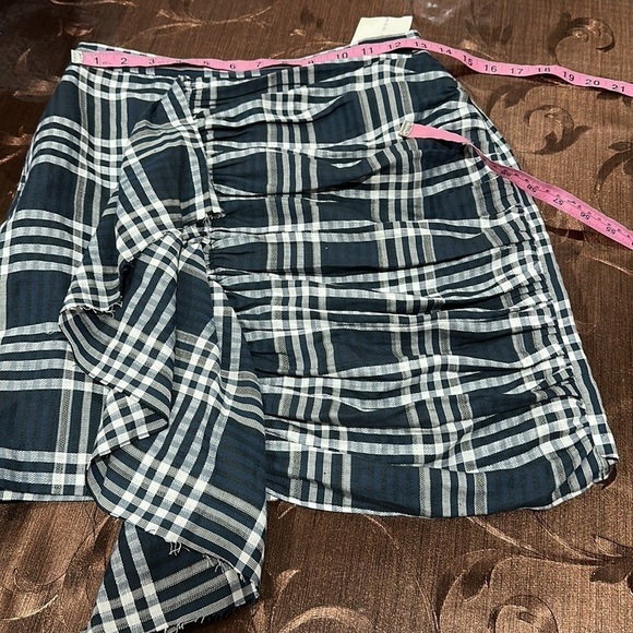 Zara Woman Ruffle cascade side checkered Plaid skirt Size S - Picture 2 of 7